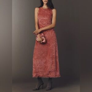 $348 NWOT Hutch Sleeveless Fringe  Maxi Dress in Pink Fringe Sz MP